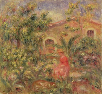 Landscape with Woman and Dog by Pierre Auguste Renoir